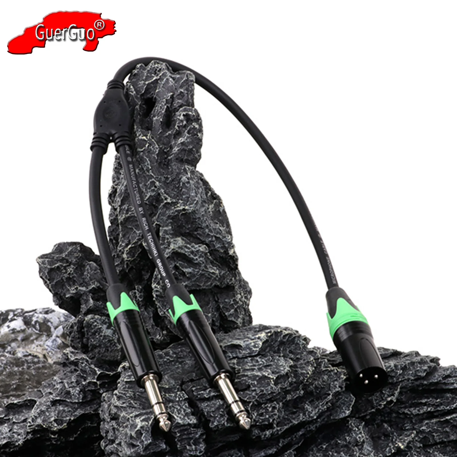 

Y Splitter Shielded Cord,3Pin XLR Male to Dual 6.35mm 1/4 inch Stereo TRS Male Jack Audio Extension Converter Adapter Cable