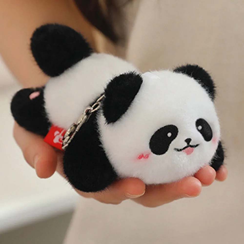 Rotierender Schwanz Panda Plüsch-Schlüsselanhänger, Stofftier Panda-Puppe Anhänger, Niedlicher Cartoon Waschbär Plüsch-Schlüsselring, Beste Geschenke