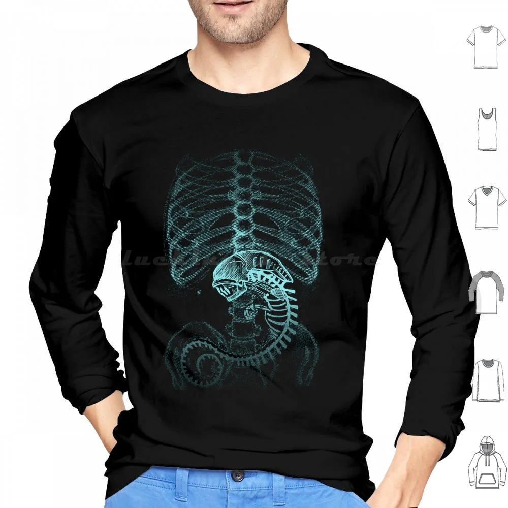 Radiography , X-Ray Classic T-Shirt Hoodies Long Sleeve Movie Film Horror Sci Fi Space Science Fiction Retro Cult Movie