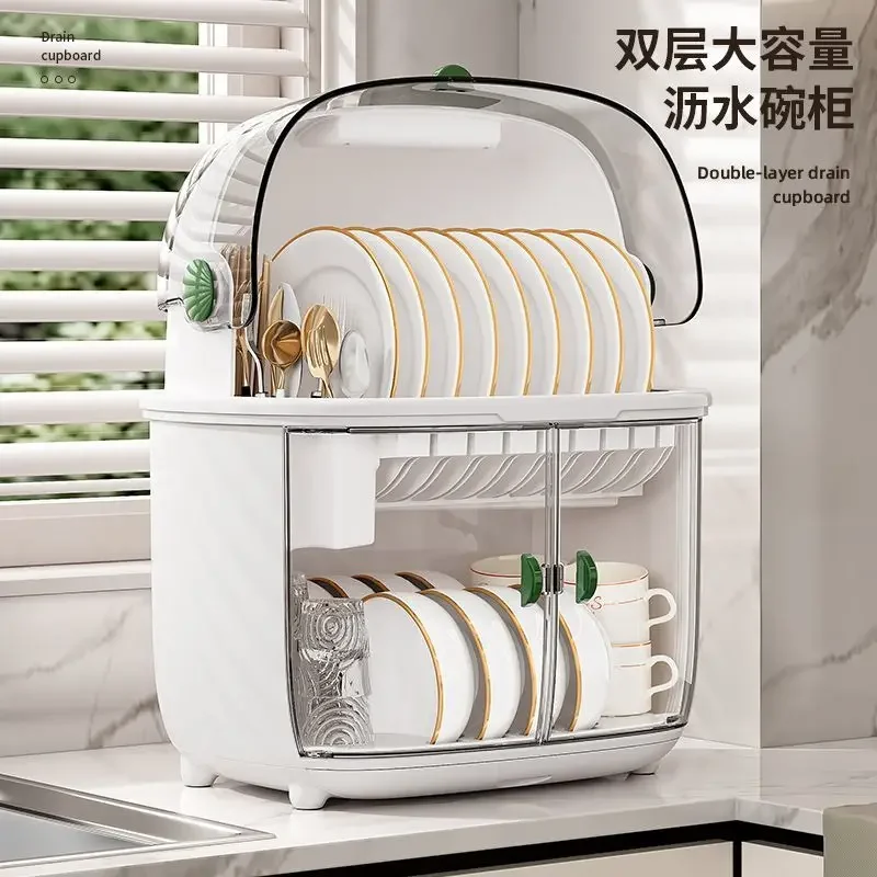 Kitchen dish bowl drying rack cabinet tray tabletop ware drainage box storage home accessories organizer shelf