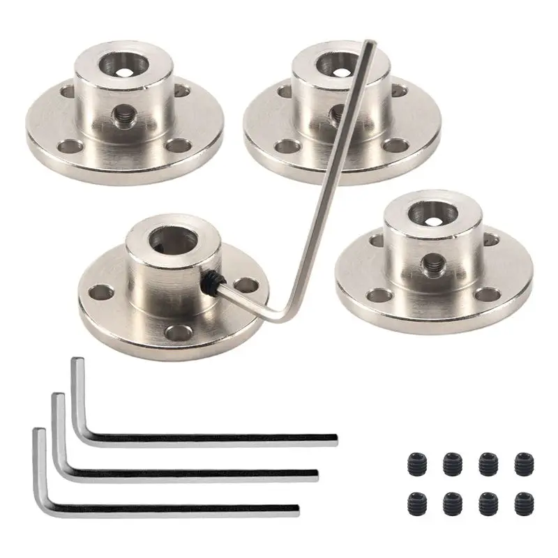 

Fresh 8Mm Flange Coupling Connector, Rigid Guide Steel Model Coupler Accessory, Shaft Axis Fittings For RC Model Motors(4 Pack)