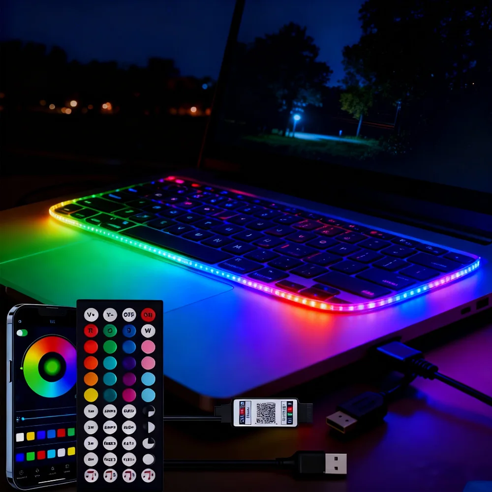 

USB 5V Led Strip Lights RGB Bluetooth Remote Control With 44Keys Flexible Lamp Tape for Room Home TV backlight Lighting