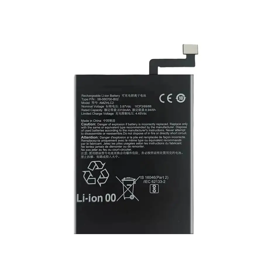 58-000700-B02 Tablet Battery For Amazon Amazon Fire 7 9th Generation 2019 58-000700-B03 Replaceable 2310mAh