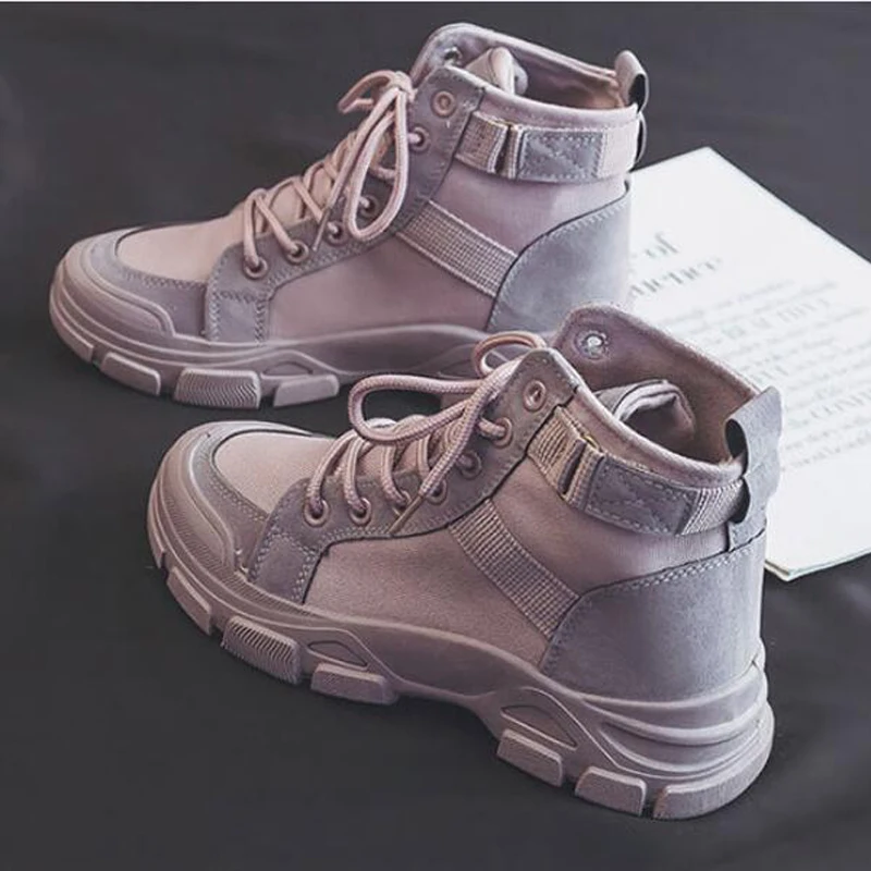 

Female new student wild knight short high-top short ankle boots canvas shoes sneakers mountaineering women's shoes P366