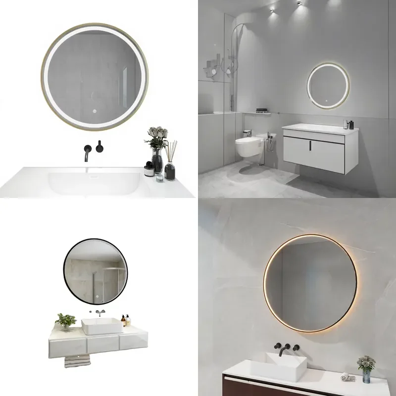 for Framed LED Bathroom Mirror Customizable Metal Frame Color ETL Certified Hotel Wall Mounted Lighting Makeup Mirror