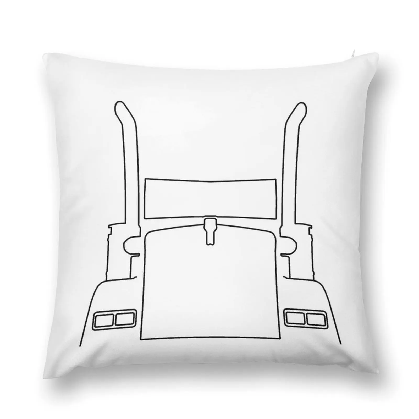 Kenworth big rig truck outline graphic (black) Throw Pillow christmas ornaments 2025 ornamental pillows Pillow Cases pillow