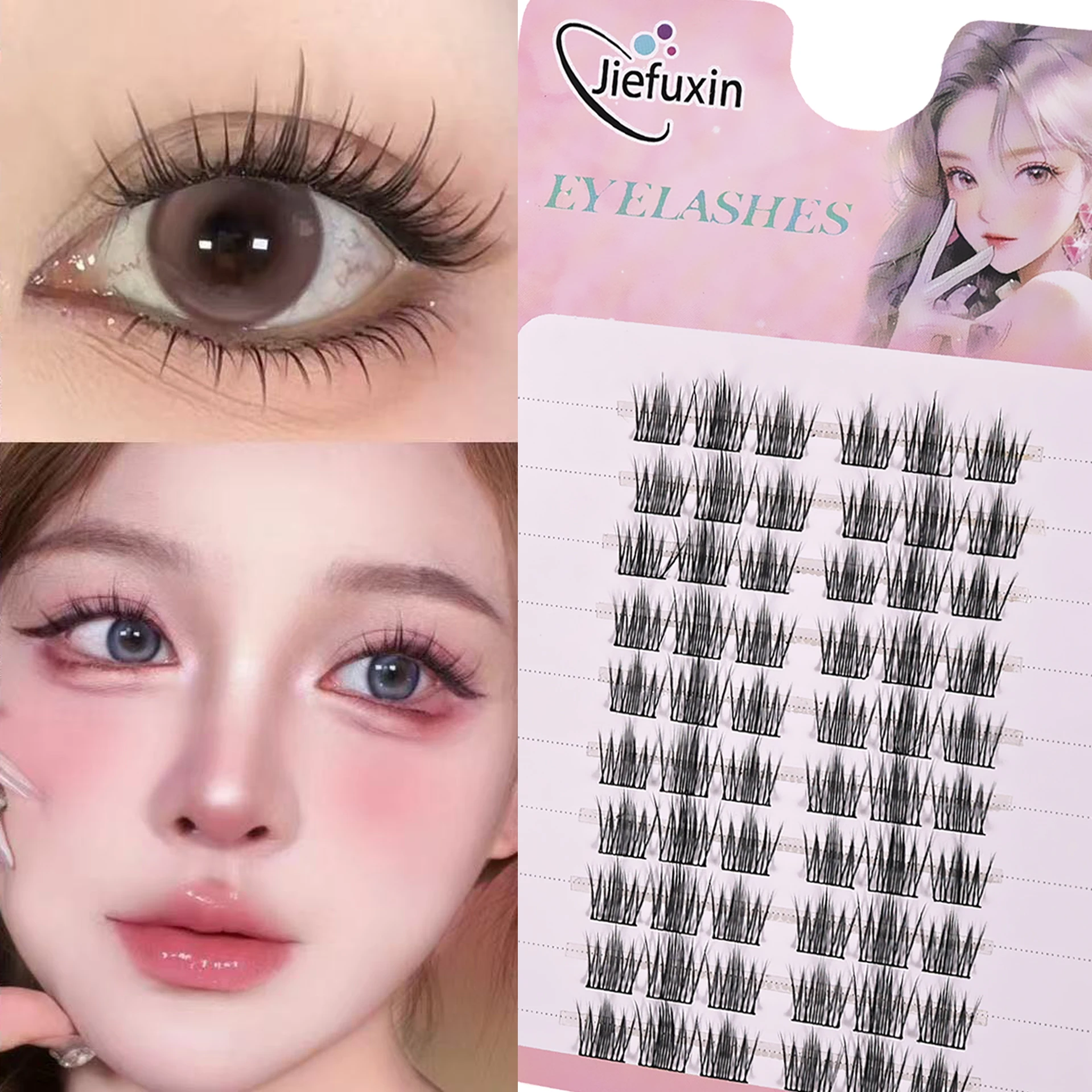 10-reihige einzelne falsche Wimpern, weiche Cluster-Wimpern, wiederverwendbar, falsche Wimpern, Verlängerungs-Make-up, geeignet für Anfänger – Detail 4