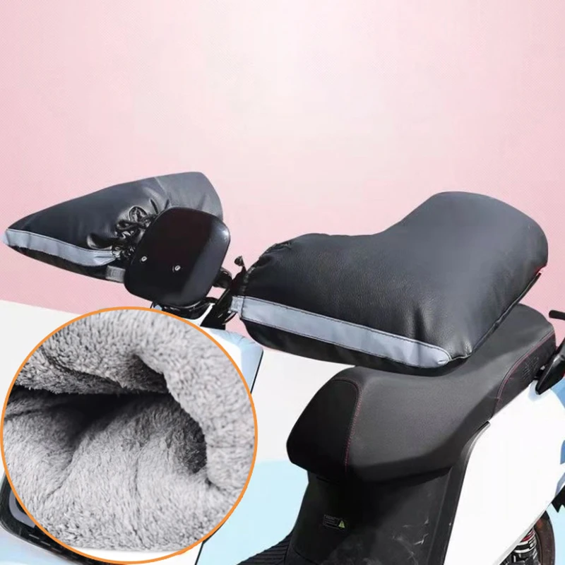 Motorcycle Scooter Thick Warm Handlebar Muff Grip Handle Bar Muff Rainproof Riding Protective Winter Warmer Thermal Cover Gloves