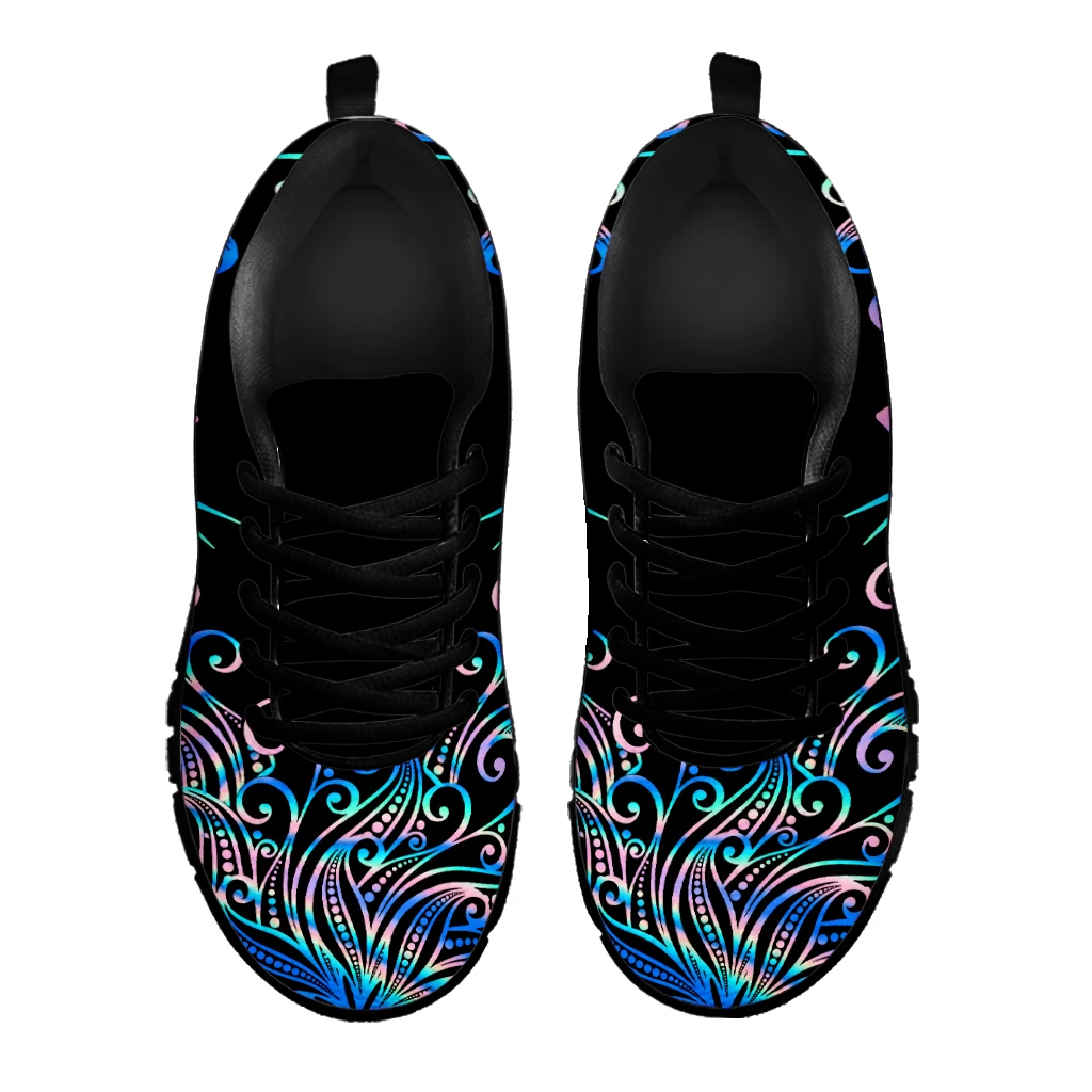 Trendy Color Ombre Hairdressing Equipment Printed Lightweight Outdoor Shoes Black Platform Sneakers Casual Shoes