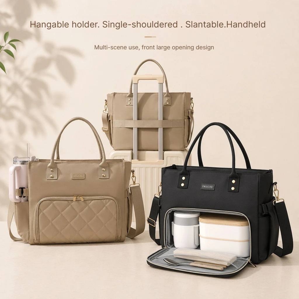 B New Women's 2-in-1 Insulated Lunch Bag Suitable for Laptops Leak-proof Insulated Work Bag Waterproof Picnic Cooler Bag