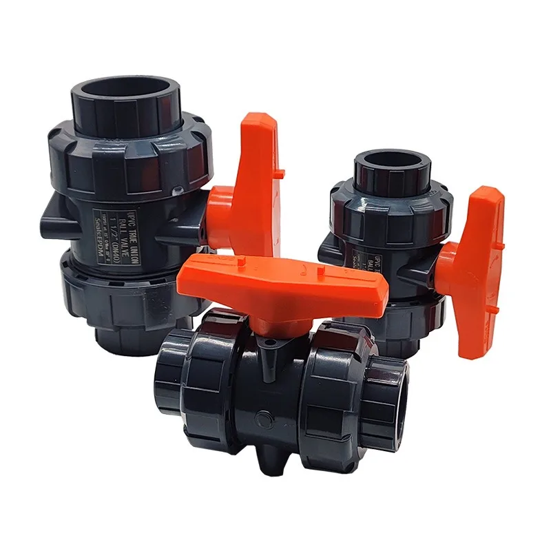 1pc Inner Dia20mm 25mm 32mm 40mm 50mm PVC Ball Valve Union Valve PVC Water Pipe Connector Plumbing Hose Fittings Slip Shut Valve