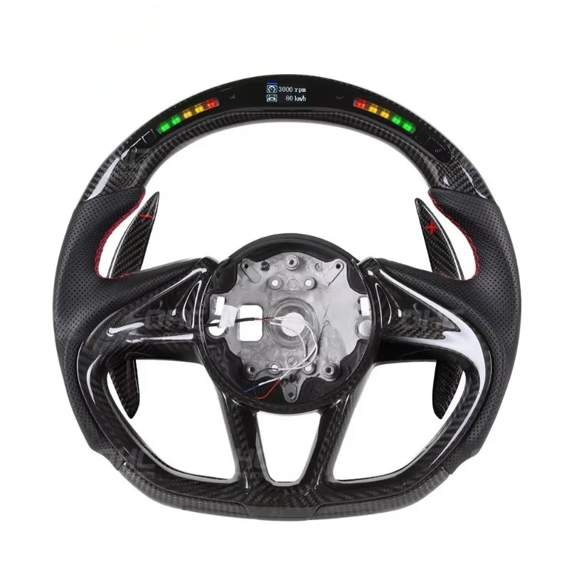 LED Rpm Real Carbon Fiber Steering Wheel for Mclaren 720s 570s 600lt 540c 12c 2017 2018 2019 2020 2021 Ohc Motors