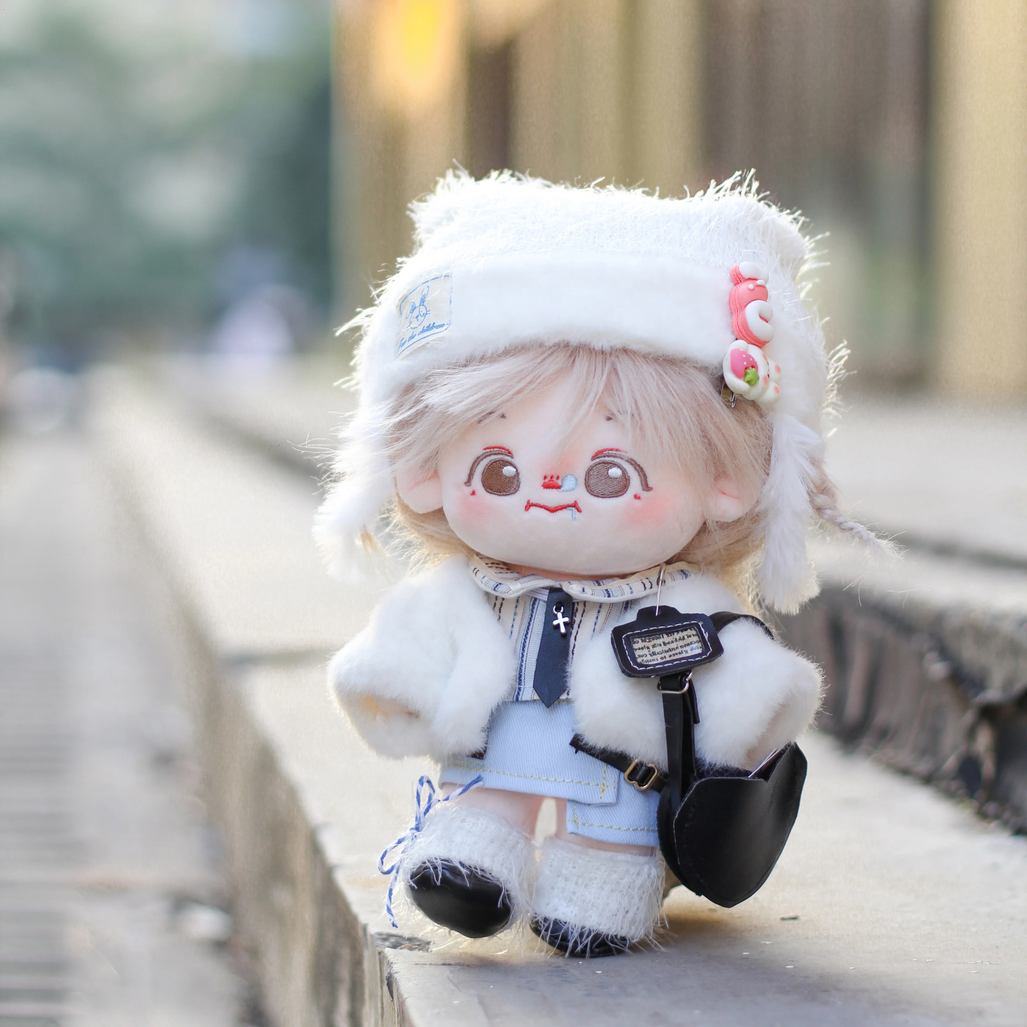 Kawaii Preppy Style Winter Boy Girl Costume Suit Cosplay Cute 20cm Plush Cotton Doll Change Clothes Outfit Accessories Gift