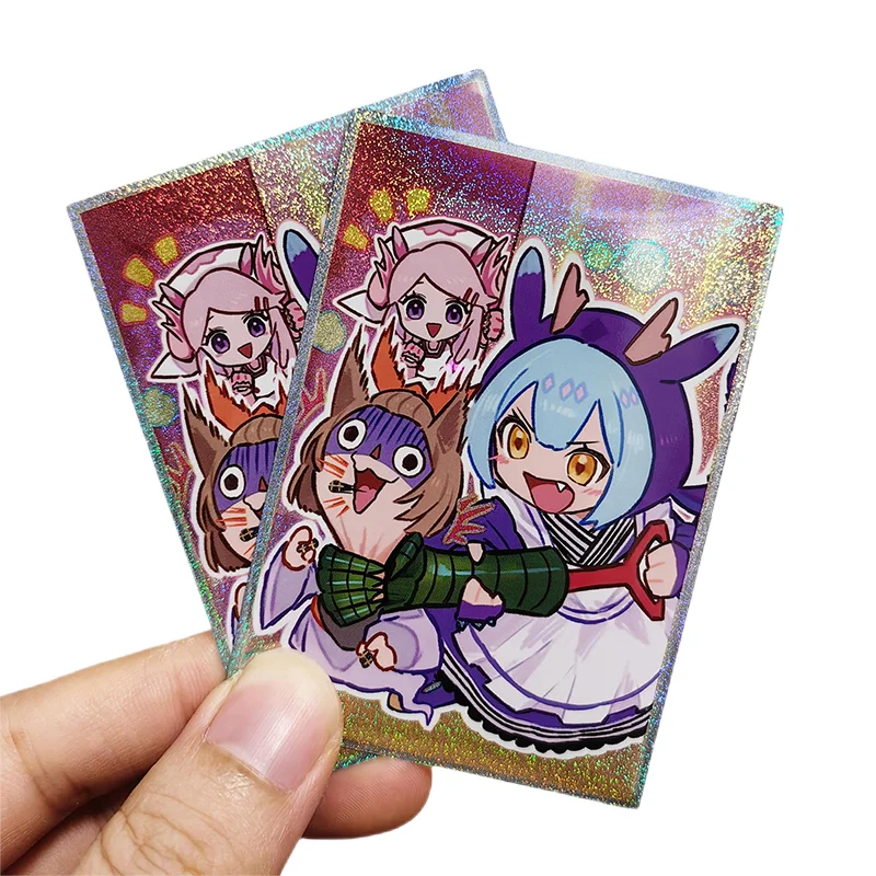 50Pcs/set Yu Gi Oh Cards Sleeve Laundry Dragonmaid Nurse Anime Game Colorful Shattered Flash DIY Toy Gift Card Protective Cover