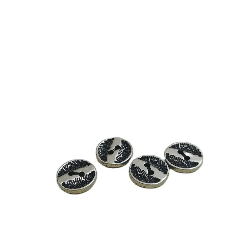 20pcs 10/12.5mm Retro 2 Holes Round Flatback Metal Men Women Shirt Buttons Gold Silver Button Wholesale