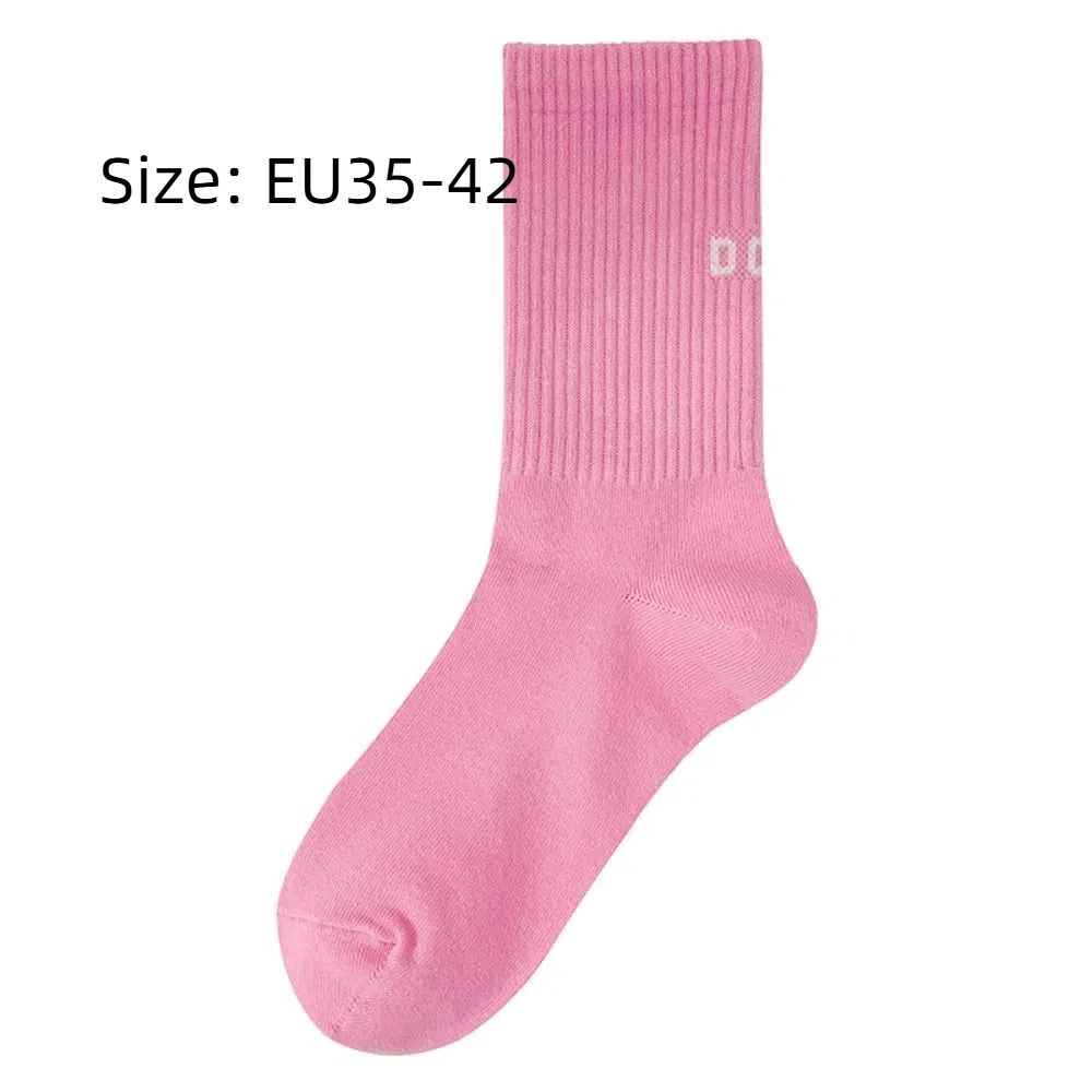 تنفس الجوارب الوردية الملونة الصلبة القطن رسالة طاقم الجوارب الإناث الجوارب طاقم الجوارب العجل الجوارب الرياضية #5