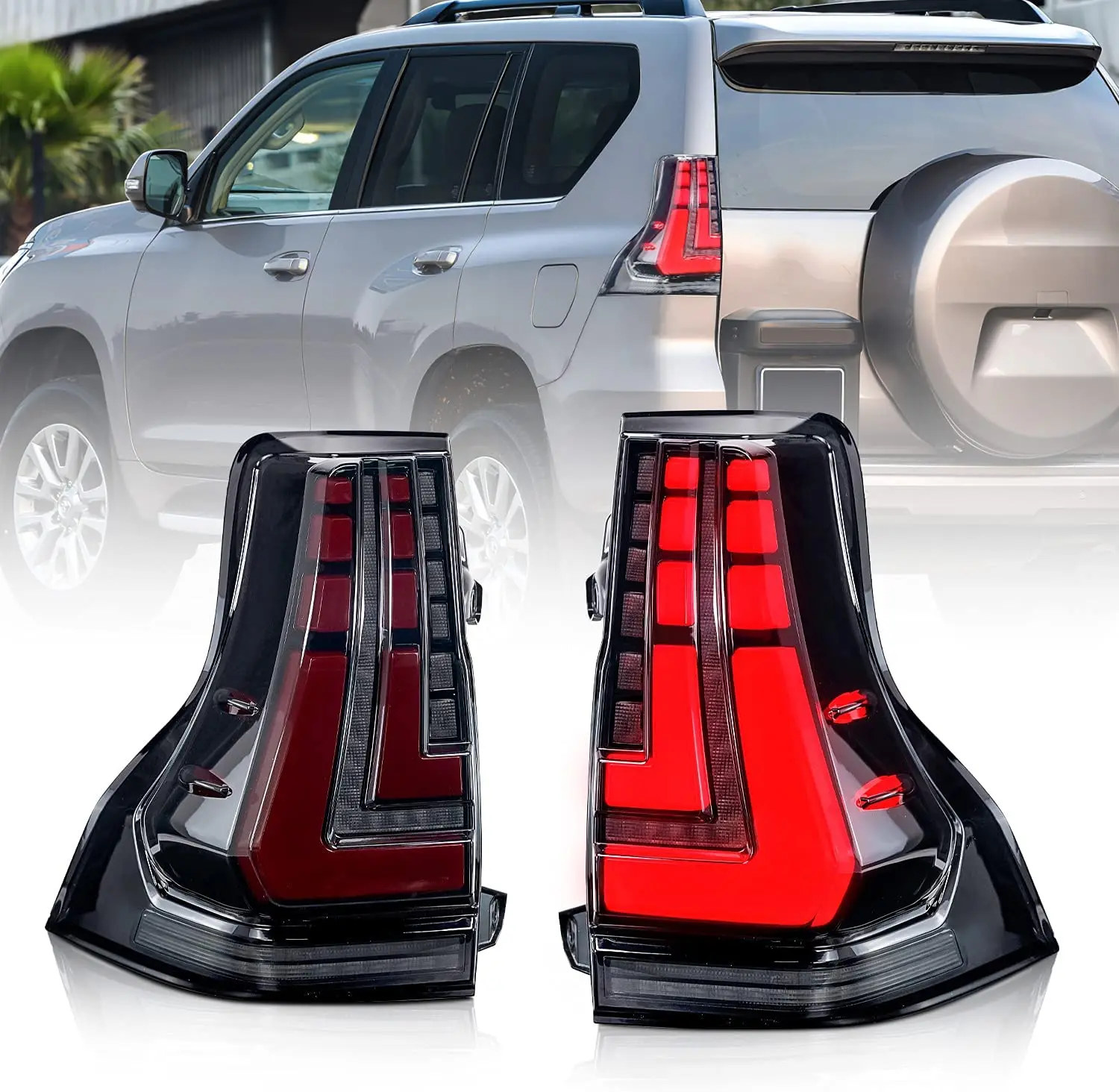 

LED Taillights Assembly for Lexus GX400 GX460 2010-2021 Sequence Turn Signal Rear Lamp for Toyota Prado 2010-2021 Plug Play