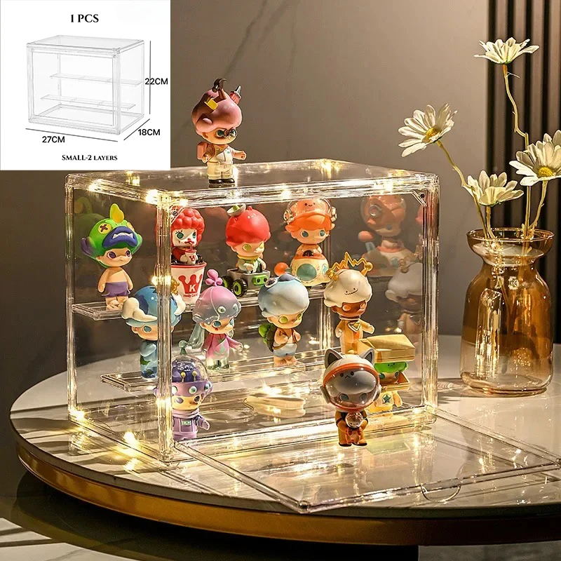 

2026 New Mini Figures Model Showcase Cabinet Storage Box Clarity Blind Box Organizer Anime Collectibles Acrylic Display Stand