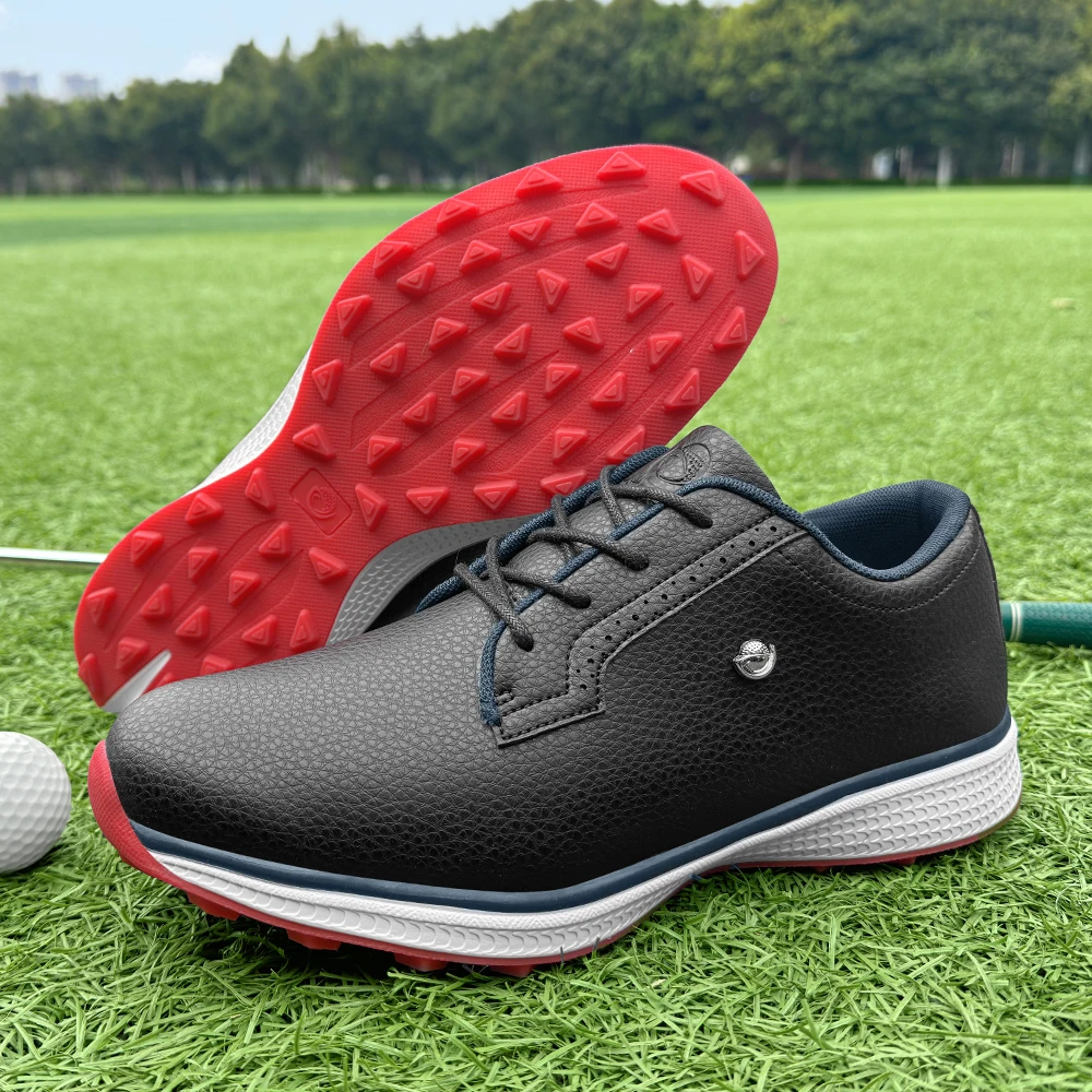 Four Seasons Lightweight Men Golf Shoes Microfiber Leather Waterproof Shock Absorb Non Slip Golf Training Shoes 39-49