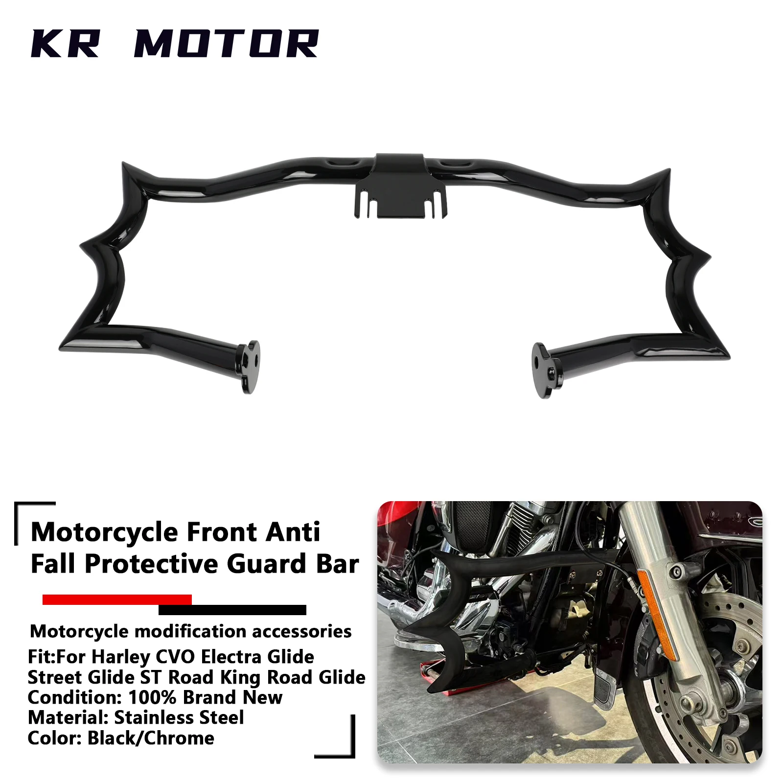 Motorcycle Protective Bumper Engine Protection Bar Fits For Harley CVO Road/Electra Glide /Street Glide ST Road King 2009-2025