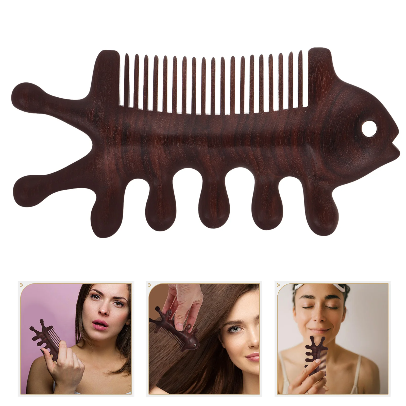 

Natural Sandalwood Massage Comb Double-Sided Wide Tooth Scalp Massager Acupoint Hair Detangler Full Body Relaxation Tool
