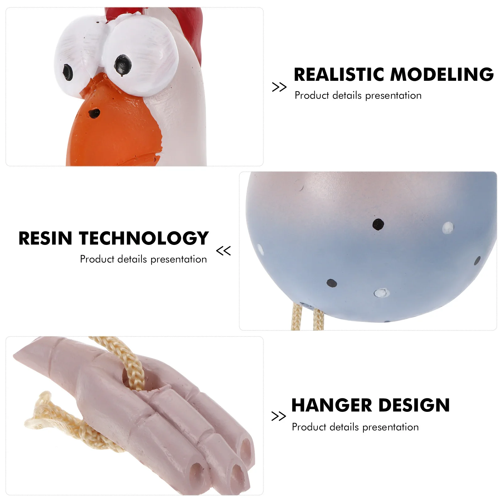 

Resin Chicken Figurine Big Eye Long Neck Statue Decorative naments Home Decor Desktop nament Gift Idea Party Wedding