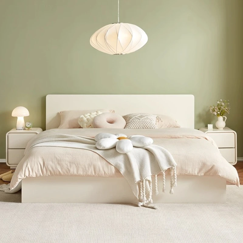 

Modern Minimalist Nordic Log Style Double Bed 2 People Bedroom Beds Bases And Frames 150cm 180cm Frame Twin Bedroom Furniture