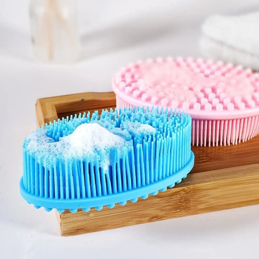 

Silicone Body Brush Baby Shower Sponge Dry Massage Bath Towel for Body Bast Silicone Body Scrubber Back Scrubber W9M8