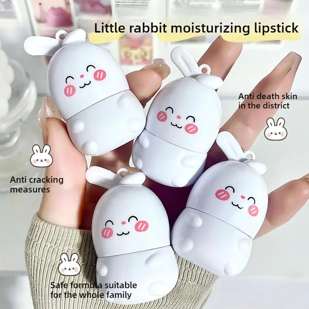 Pelembap bibir beruang air Gel lembut Mi kelinci kecil pelembap bibir melembabkan dan melembapkan bibir untuk L2y7 panjang