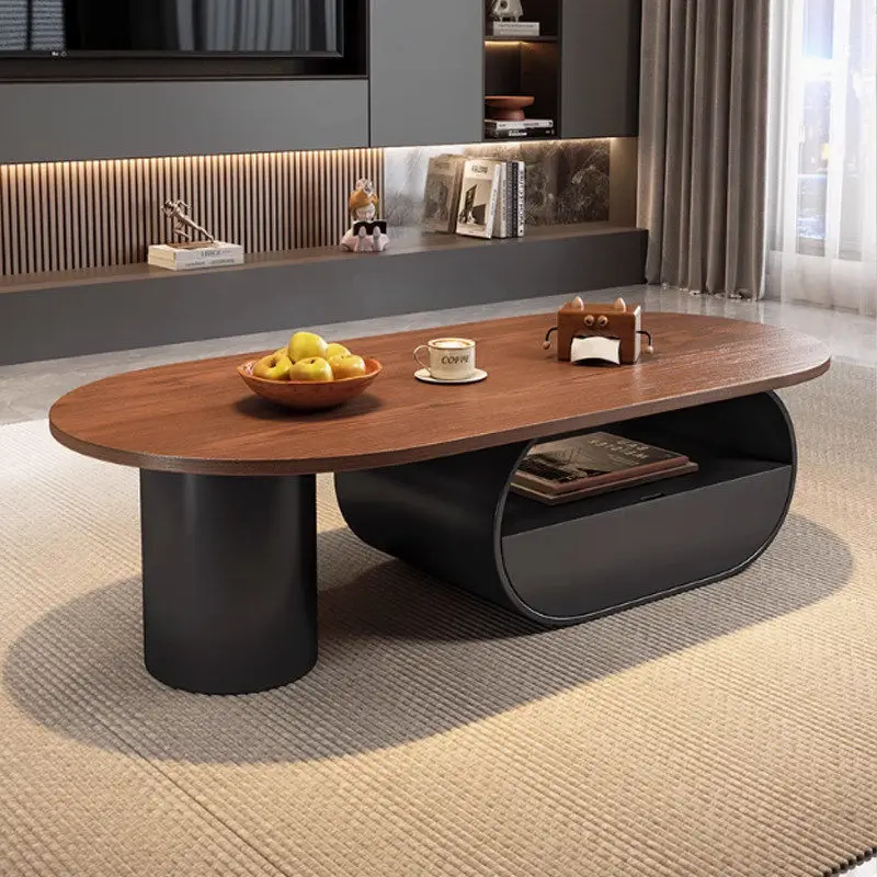 LH medieval retro solid wood coffee table light luxury high-end living room tea table