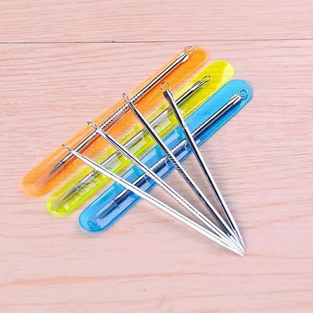 Acciaio inossidabile Rimozione punti neri Brufolo Acne Aghi Strumenti per la cura del viso Colori casuali Bellezza De-Closure Acne Needle Tool