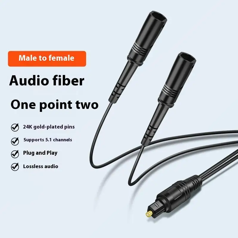 【C】1Pc Digital Fiber Optic Audio Splitter 1x2 Digital Audio Splitter Toslink 1 Male Input 2 Female Output For Home Theatre