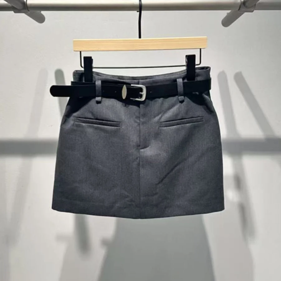 

Юбка трапециевидной формы с высокой талией для женщин, обхватывающая южное масло, элитное женское модное осенне-зимнее новое поступление