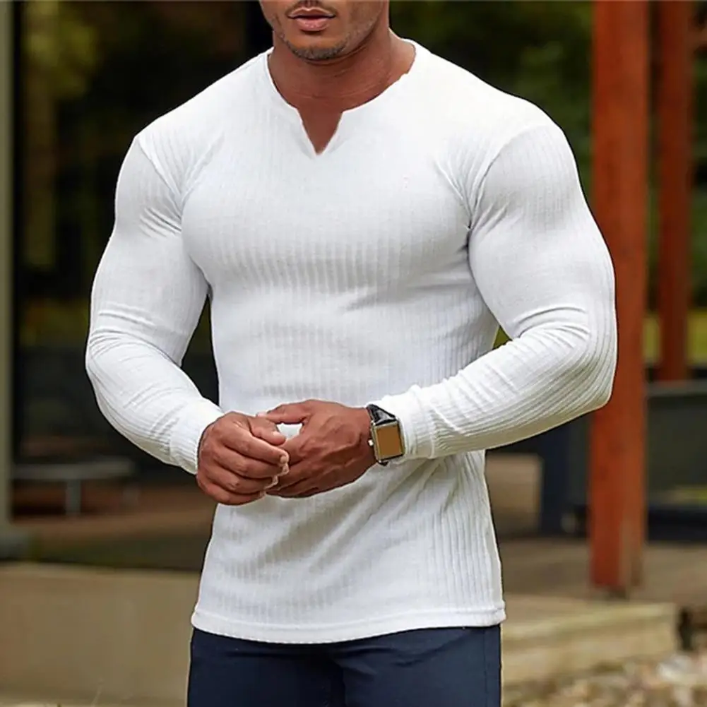 Men Base Shirt  Fine Stitching   Men T-shirt Slim Fit Absorption T-shirt Base Shirt