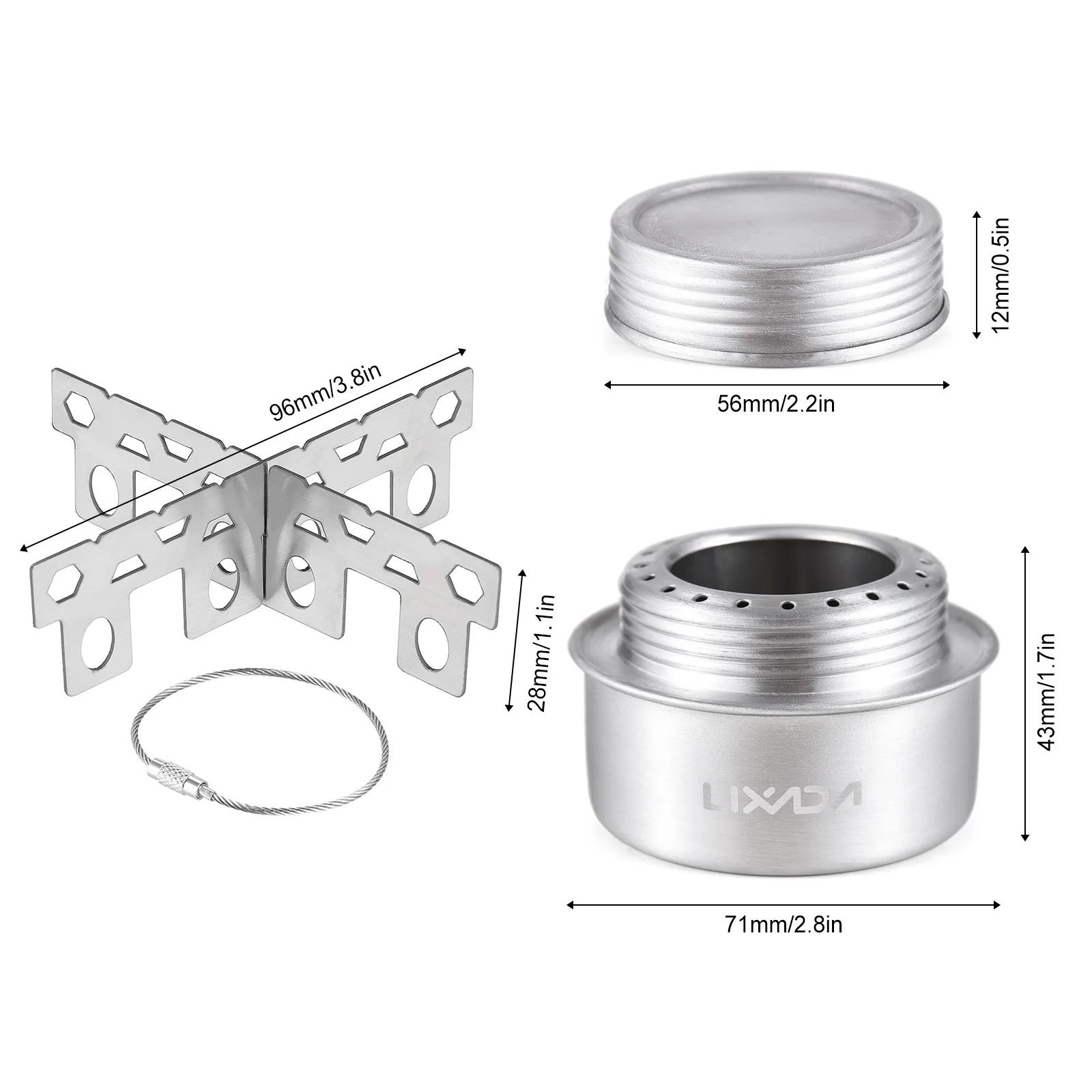Estufa Portátil de Alcohol para Camping, Cocina Ultraligera de Aleación de Aluminio para Camping, Senderismo y Excursionismo