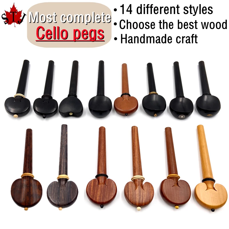 4pcs professional cello Tuning Peg 4/4.3/4.1/2.1/4.1/8 cello pegs Jujube wood/ebony/boxwood/rosewood Parts Accessories Fittings