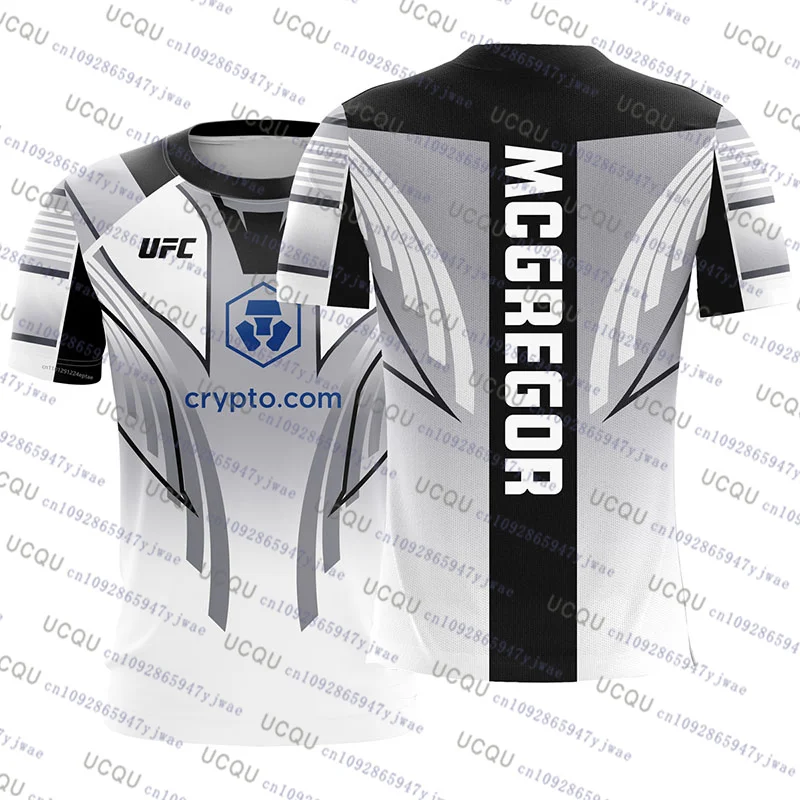 UFC 2025 موضة جديدة كونور مكجريجور مختلط فنون الدفاع عن النفس تي شيرت ثلاثية الأبعاد طباعة قصيرة الأكمام القتال القمم خمر ملابس رياضية MMA جيرسي #5