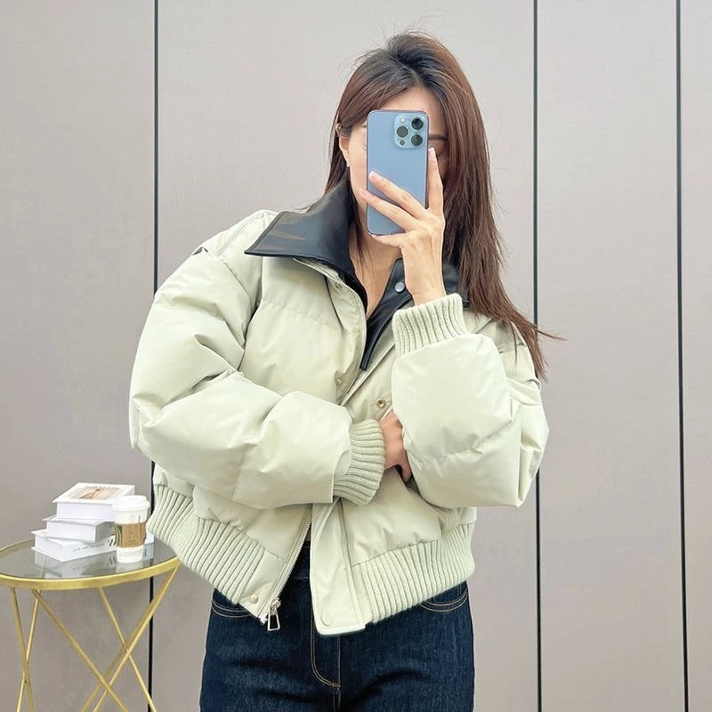 Short Cotton Jacket Female 2024 Winter New Korean Version Solid Color Little Fellow Lapel Sense of Design Down Jacket Coat Tide