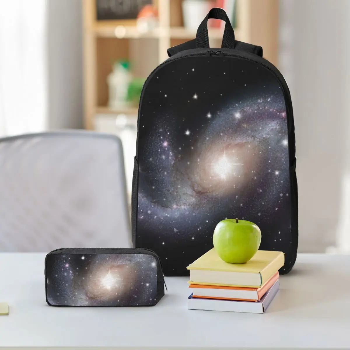Cloak Galaxy Universe Planets Backpack Boys Girls BookBag School Bag Shoulder Bags 3ps Insulated Lunch Bag Pencil Case