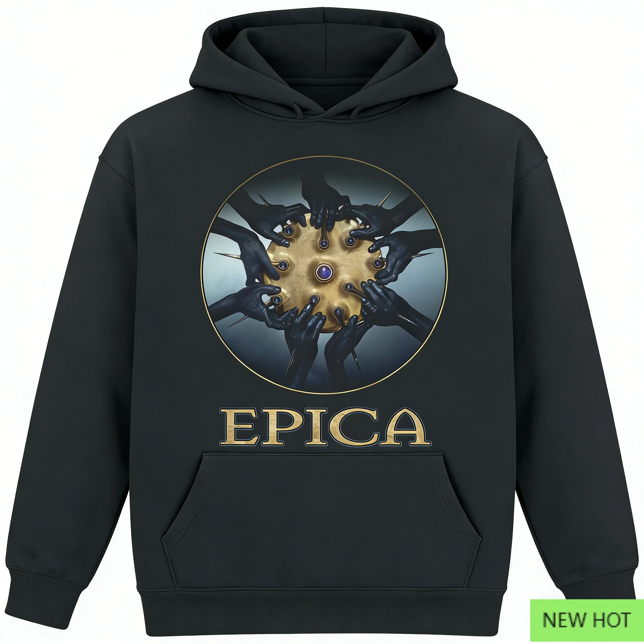 سترة بغطاء للرأس برسومات Epica، سويت شيرت معدني سيمفونية، مثالية للمعجبين الذين يحبون نمط الفرقة وأبيكة الخيال الملحمي #1