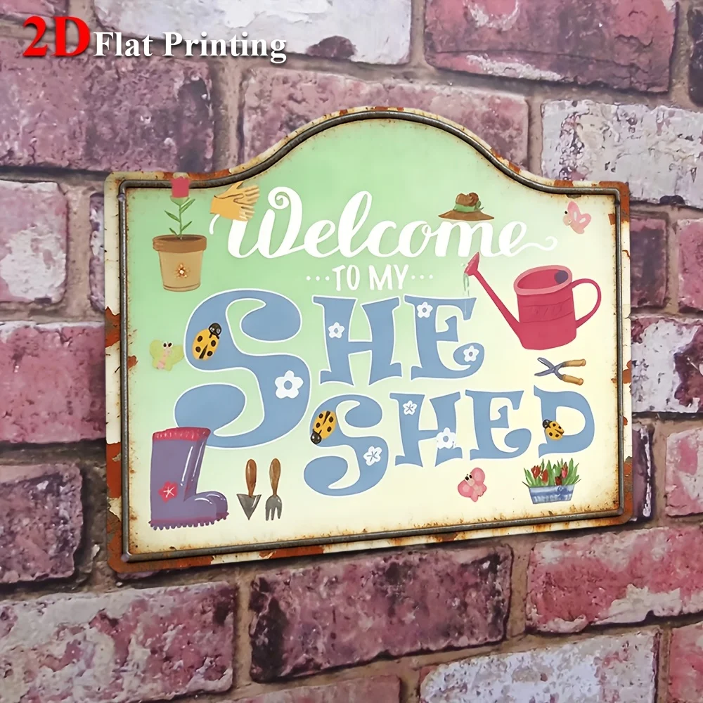 1pc, 2D Flat, Signs Metal Sheet Painting 