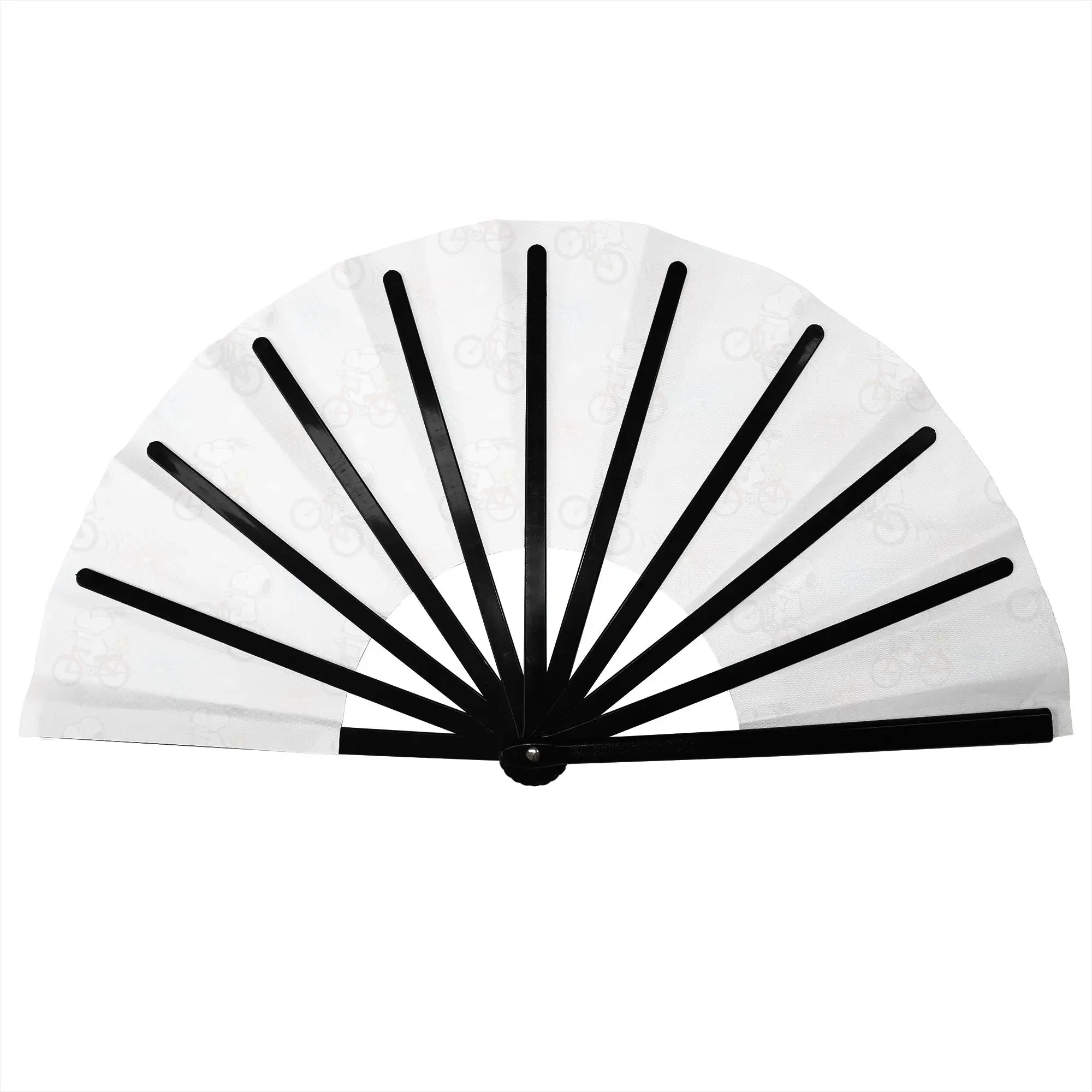 Snoopy Woodstock Red Bicycle Stylish Hand Fan Unisex Cartoon Beagle Printed Polyester Fan  Aesthetic For Dancing Gift