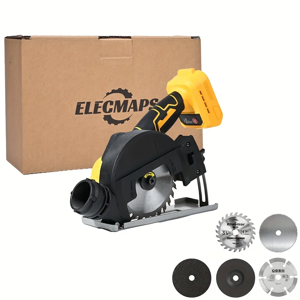 

4-inch Brushless Compact Circular Saw, for Dewalt 20V Battery, Adjustable Guard Angle, 4-speed Settings, 20000 RPM, Suitable for Home Renovation, Wood, Stone, and Tile Cutting