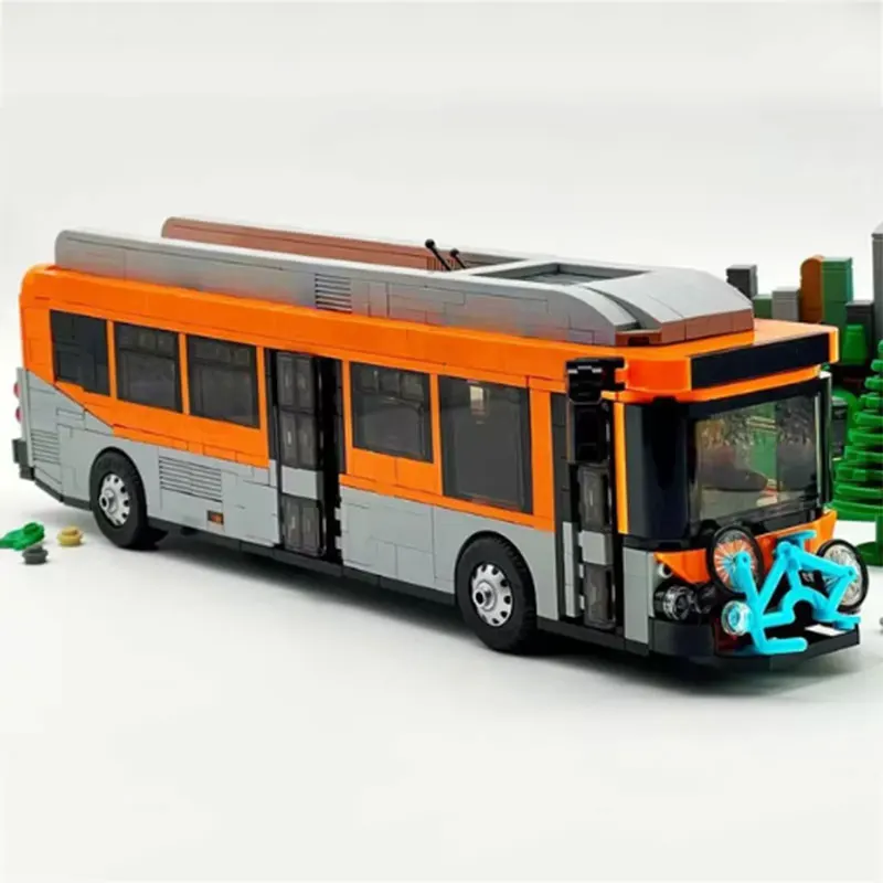 Spot MOC-168395 Small Particle Assembled Building Blocks for Transportation Vehicles, Puzzle Toys, Model Ornaments for Buses