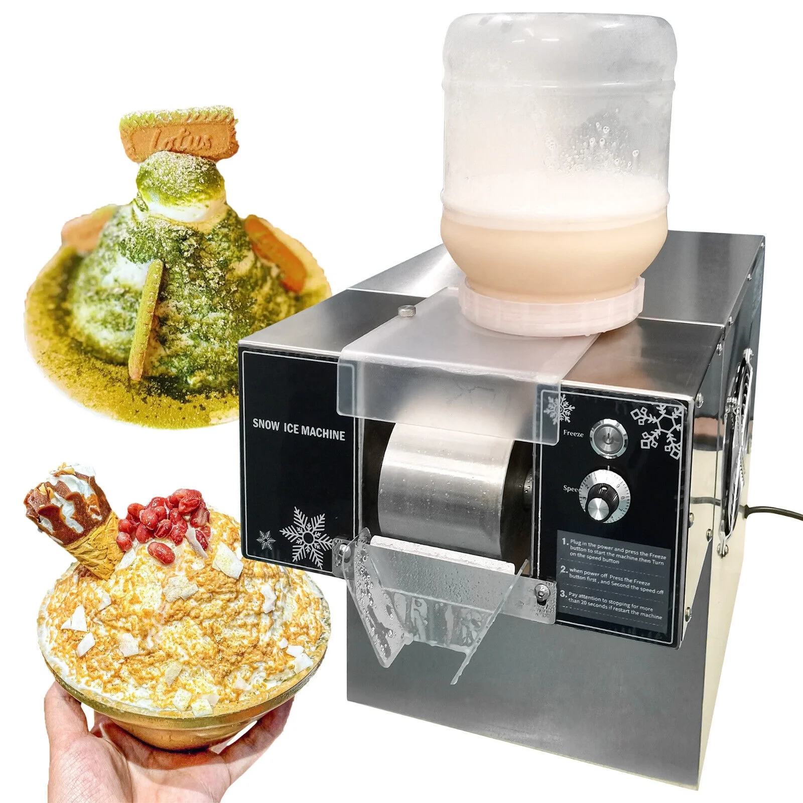 for Korean Bingsoo Snowflake Ice Machine Shaved Snow Maker Cream Kakigori Mesin Es Shaver 110V 220V Air Cooling