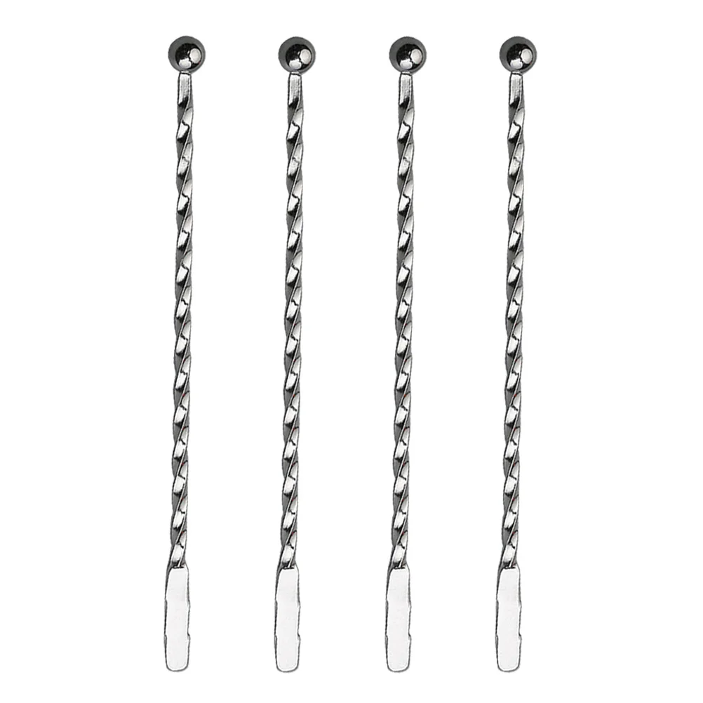 

4 Stainless Steel Stirring Sticks Spiral Bartender Stir Martini Stirrer Cocktail Mixer Bar Coffee Shop Restaurant Home Party