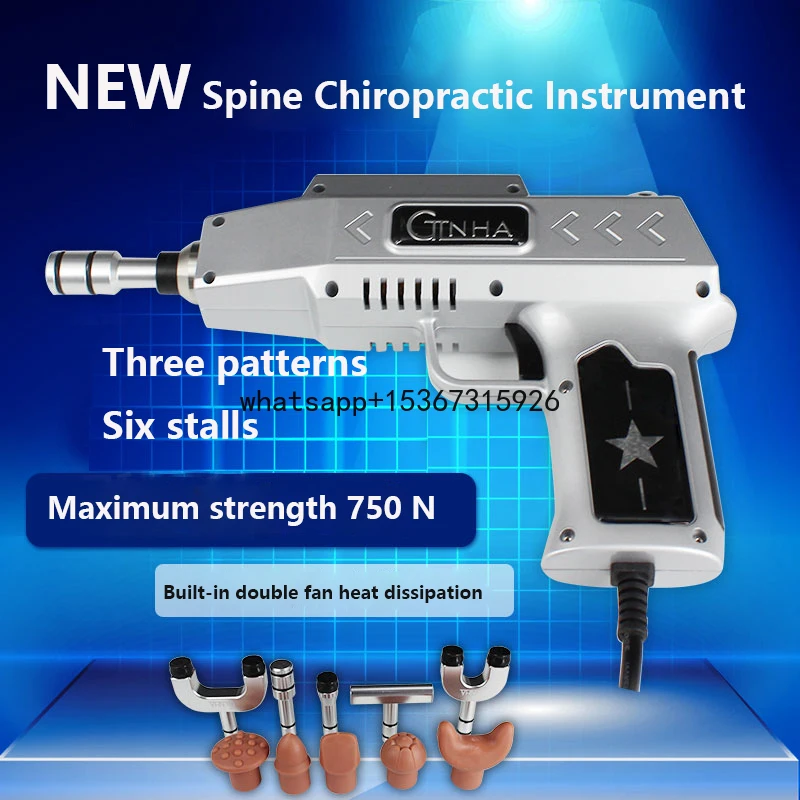 Newest 750N 10 Heads Electric Correction Gun adjustable intensity Therapy Chiropractic Adjusting Instrument Activator Massager