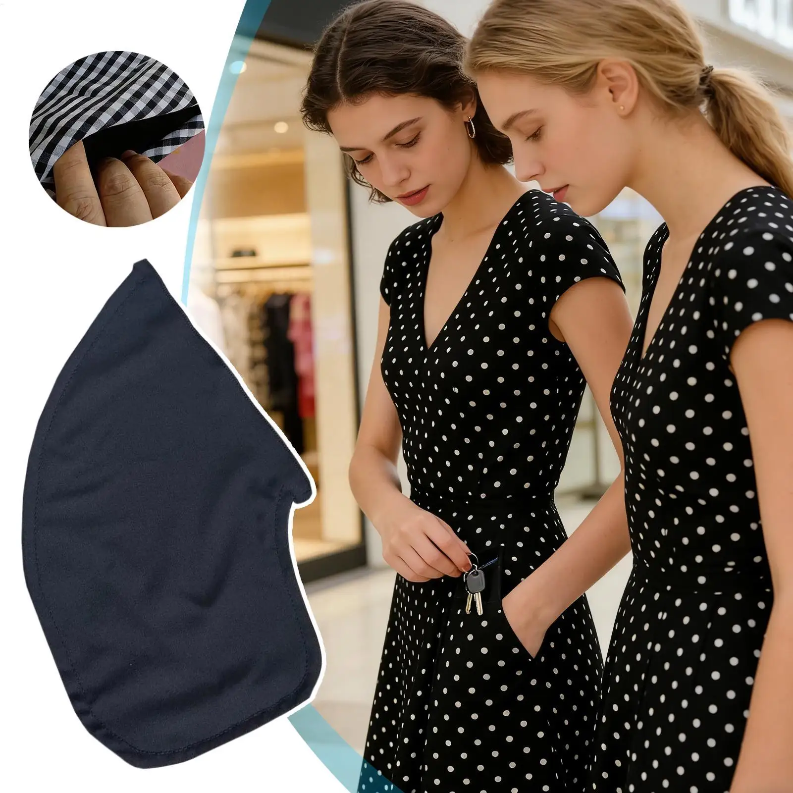 Sew in Pockets Invisible Inner Skirt Security Pouch Sew-In Side Pocket for Travel Underwear Bra Pants Sock Sweater Shirt Jeans