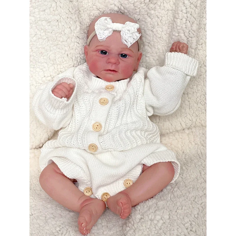 

19-дюймовая уже готовая кукла Elijah, куклы реборн для новорожденных, мягкий силикон, реалистичная, высокое качество, 3D ручная роспись, кожа Genesis