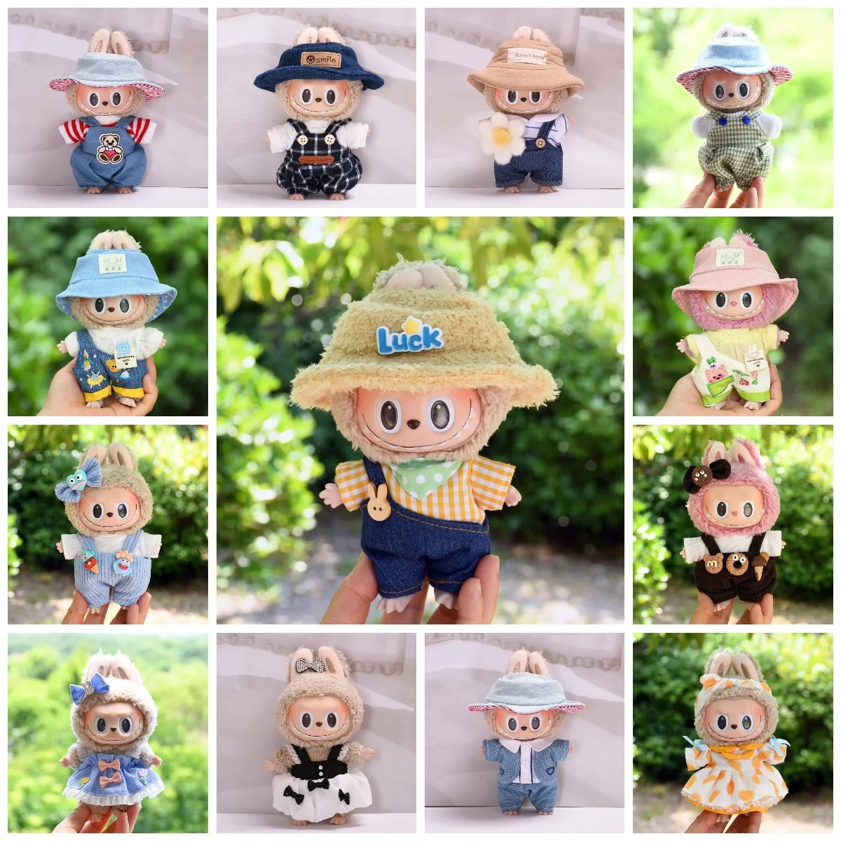 

17cm Cute Mini Plush Doll'S Clothes Snowman Duck Elephant Panda Bunny Outfit Accessories For Korea Kpop Exo Labubu Idol Dolls